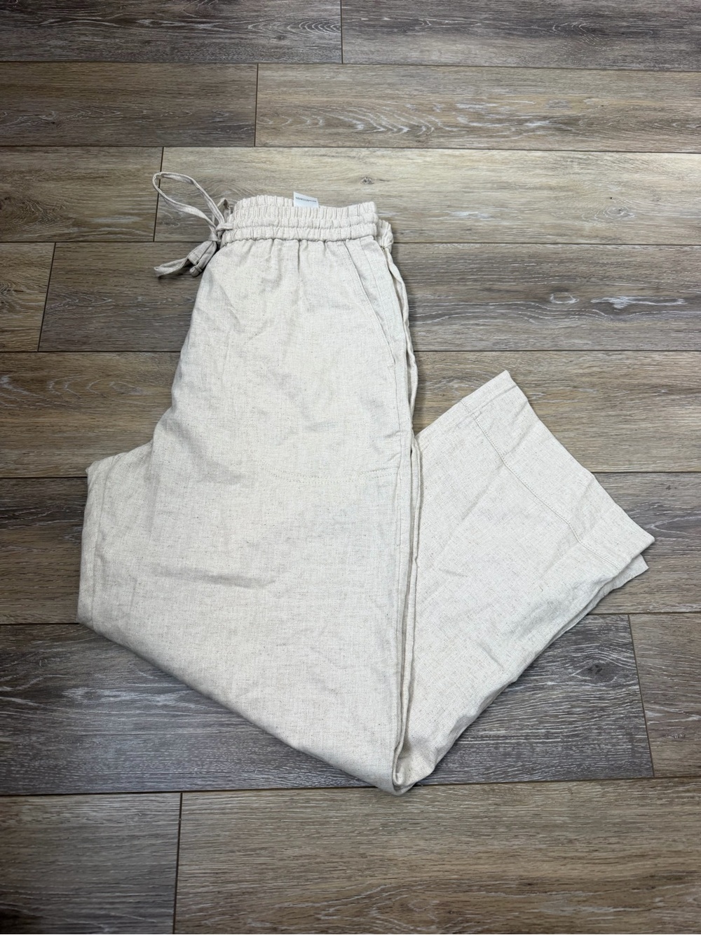 Banana Republic Drawstring Linen-Blend Wide Leg Pants